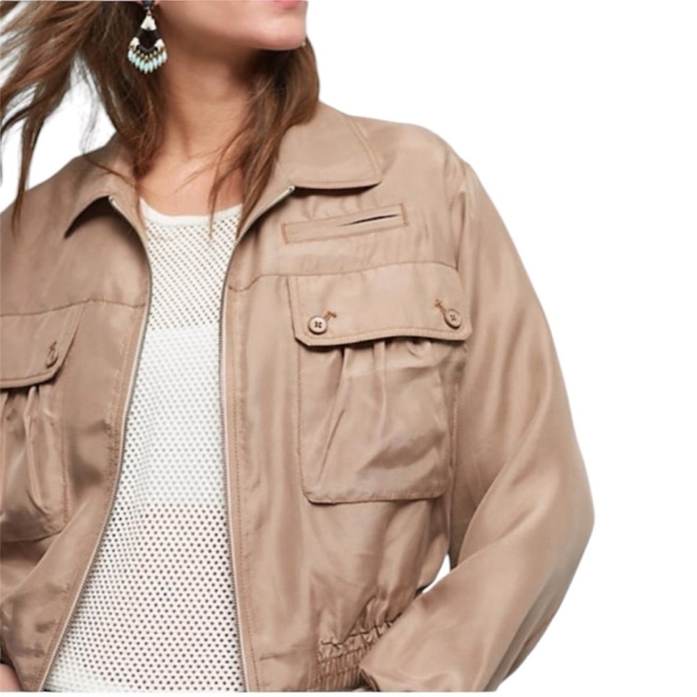 Cartonnier by Anthropologie Pia Silk Bomber Jacket